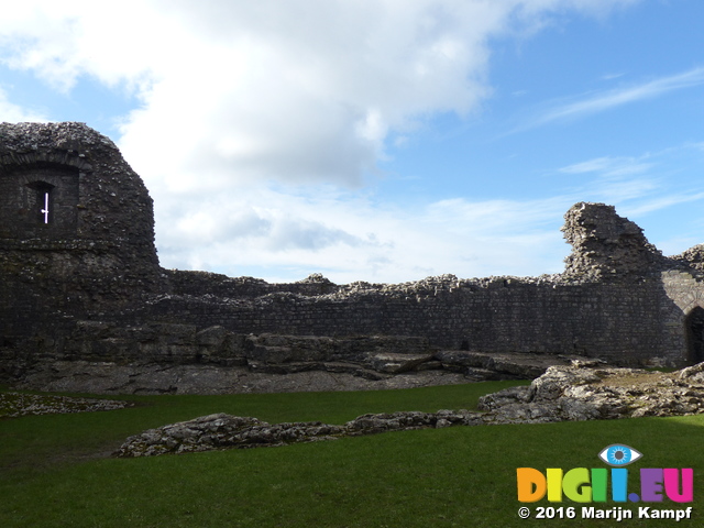 FZ025839 Courtyard wall Carreg Cennen Castle